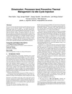 Microprocessors / Computer architecture / Central processing unit / Threads / Parallel computing / Multithreading / Thermal management of electronic devices and systems / Microarchitecture / Scheduling / Computing / Computer hardware / Concurrent computing