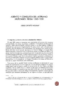ASIENTO Y CONQUISTA DEL ALTIPLANO MURCIANO: YECLA[removed]JORGE ORTUNO MOLINA*
