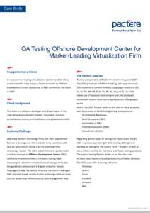 Case StudyQA Testing Offshore Development Center for Market-Leading Virtualization Firm - VMware