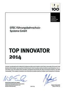 The most innovative medium-sized businesses  EITEC FührungsbahnschutzSysteme GmbH