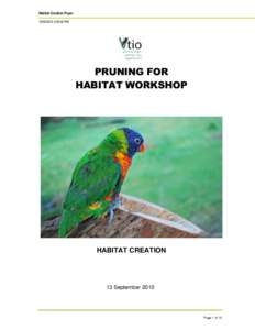 Habitat Creation Paper:00:42 PM PRUNING FOR HABITAT WORKSHOP