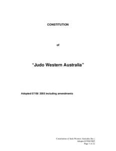CONSTITUTION  of “Judo Western Australia”