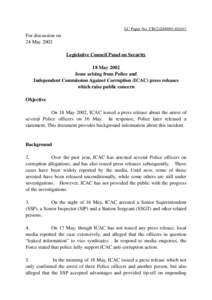 LC Paper No. CB[removed])  For discussion on 24 May 2002 Legislative Council Panel on Security 18 May 2002