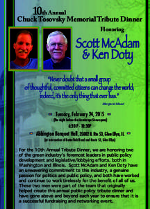 10th Annual  Chuck Tosovsky Memorial Tribute Dinner Scott McAdam & Ken Doty