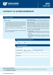 STC Form 238 Application for payment (or deferral) continuity of scheme membership of benefits on retrenchment