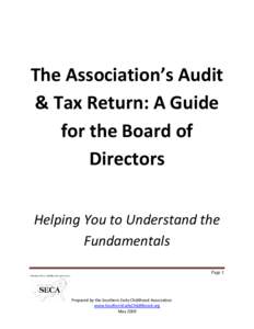 The Association’s Audit & Tax Return: A Guide for the Board of Directors Helping You to Understand the Fundamentals
