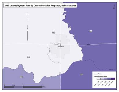 ´  2013 Unemployment Rate by Census Block for Arapahoe, Nebraska Area 4.6%