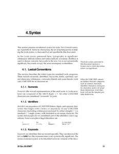 4.Syntax  This section presents an informal syntax for Joule. For a formal syntax,