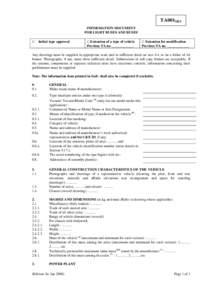 TA001M23 INFORMATION DOCUMENT FOR LIGHT BUSES AND BUSES □ Initial type approval