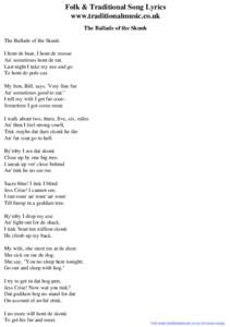 Folk & Traditional Song Lyrics - The Ballade of the Skunk