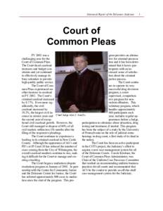 Statistical Report of the Delaware Judiciary  1 Court of Common Pleas
