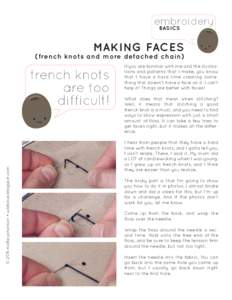 embroidery BASICS MAKING FACES  (french knots and more detached chain)
