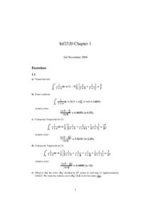 Inf2320 Chapter 1 3rd November 2004 Exercises 1.1 a) Trapezoid rule: