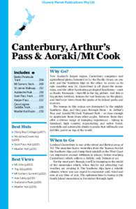 ©Lonely Planet Publications Pty Ltd  Canterbury, Arthur’s Pass & Aoraki/Mt Cook Why Go? Banks Peninsula
