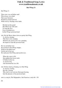 Folk & Traditional Song Lyrics - Red Wing (3)