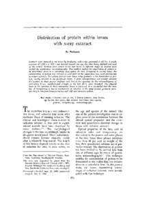 Distribution of protein within lenses with x-ray cataract Bo Philipson