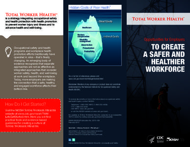 4  Hidden Costs of Poor Health Total Worker Health™ is a strategy integrating occupational safety