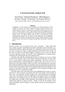 A Network Security Analysis Tool Tuva Stang† , Fahimeh Pourbayat† , Mark Burgess†, ˚ Geoffrey Canright‡, Kenth Engø‡ and Asmund Weltzien‡ Oslo University College, Norway† and Telenor Research, Oslo, Norwa