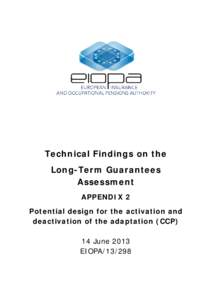 Technical Findings on the Long-Term Guarantees Assessment APPENDIX 2 Potential design for the activation and deactivation of the adaptation (CCP)