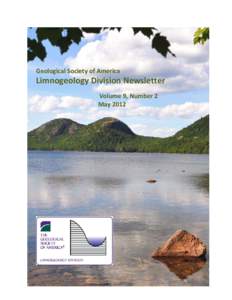       Geological Society of America   Limnogeology Division Newsletter 