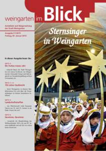 weingarten  im Amtsblatt und Bürgerzeitung der Stadt Weingarten Ausgabe[removed]Freitag, 09. Januar 2015