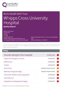 Barts Health NHS Trust  Whipps Cr Cross oss Univer University