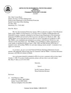 Earth / Hydrology / Total maximum daily load / Clean Water Act / Environmental science / Water quality / Acid mine drainage / Shenandoah Creek / Mahanoy / Water pollution / Environment / Water