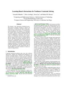 Constraint programming / Mathematical optimization / Theoretical computer science / Statistical classification / Artificial intelligence / Machine learning / Support vector machine / Constraint satisfaction problem / Constraint satisfaction / Decomposition method / Constrained optimization / Constraint