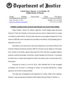 United States District Court for the Middle District of Florida / Prison officer / Geography of Florida / Florida / Federal Correctional Complex /  Coleman