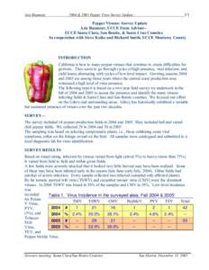 Aziz Baameur  2004 & 2005 Pepper Virus Survey Update— 1/1