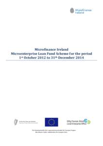 Microfinance Ireland Microenterprise Loan Fund Scheme for the period 1st October 2012 to 31th December 2014 This financing benefits from a guarantee issued under the ‘European Progress Microfinance Facility’ establis