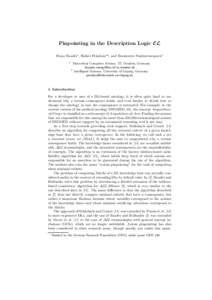 Pinpointing in the Description Logic EL Franz Baader1, Rafael Pe˜ naloza2⋆ , and Boontawee Suntisrivaraporn1 1  Theoretical Computer Science, TU Dresden, Germany