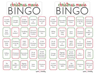 christmas movie  christmas movie BINGO