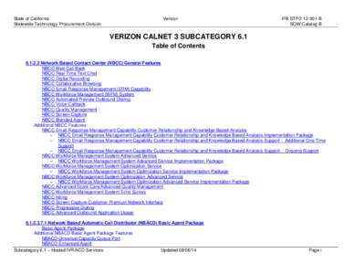 State of California Statewide Technology Procurement Division Verizon  IFB STPD[removed]B