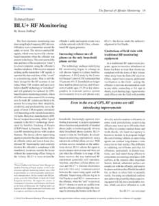 Authorized Reprint  The Journal of Offender Monitoring  19 Technical Report