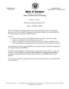 Bobby Jindal / Business continuity planning / Louisiana / State governments of the United States / Politics of the United States / American Association of State Colleges and Universities / Klamath Falls /  Oregon / Oregon Institute of Technology