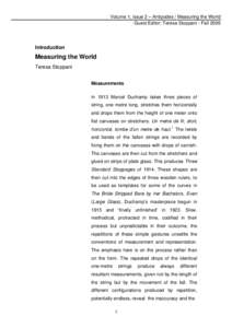 Volume 1, issue 2 – Antipodes / Measuring the World Guest Editor: Teresa Stoppani - Fall 2006 Introduction  Measuring the World