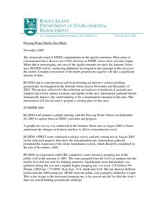 Soil contamination / Aquifers / Environmental science / Water pollution / Environmental remediation / Groundwater remediation / Pascoag /  Rhode Island / Methyl tert-butyl ether / Groundwater / Environment / Water / Pollution