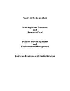 Drinking Water Treatment and Research Fund
