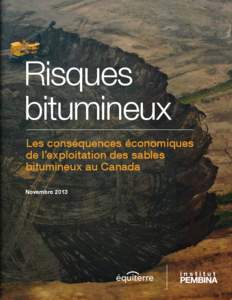 Risques bitumineux Les conséquences économiques