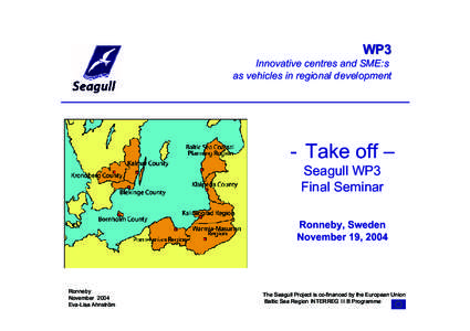 WP3 Innovative centres and SME:s as vehicles in regional development - Take off – Seagull WP3