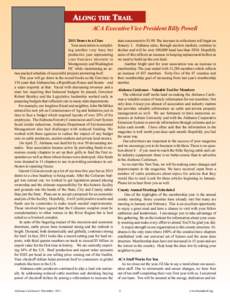 ALONG THE TRAIL ACA Executive Vice President Billy Powell 2011 Draws to a Close Your association is completing another very busy but productive year representing your business interests in