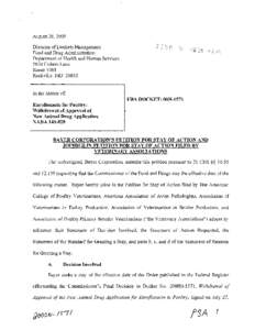 August 26, 2005 Division of Dockets Management Food and Drug Administration Department of Health and Human Services 5630 Fishers Lane Room 1061