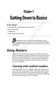Chapter 1  AL Getting Down to Basics ▶ Counting with cardinal and ordinal numbers