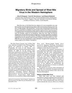 Perspectives  Migratory Birds and Spread of West Nile