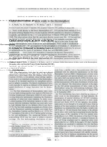JOURNAL OF GEOPHYSICAL RESEARCH, VOL. 108, NO. A1, 1027, doi:[removed]2002JA009458, 2003  Global observations of nitric oxide in the thermosphere C. A. Barth,1 K. D. Mankoff,1 S. M. Bailey,2 and S. C. Solomon3 Received 24