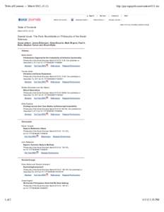 Table of Contents — March 2012, http://pos.sagepub.com/content/42/1.toc Sign In Search all journals