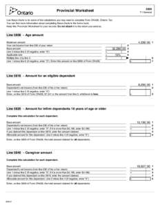 2009  Provincial Worksheet T1 General