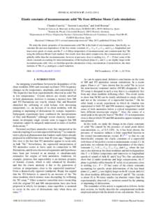 PHYSICAL REVIEW B 87, Elastic constants of incommensurate solid 4 He from diffusion Monte Carlo simulations Claudio Cazorla,1,* Yaroslav Lutsyshyn,2 and Jordi Boronat3 1