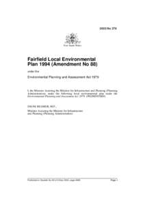 2003 No 276  New South Wales Fairfield Local Environmental Plan[removed]Amendment No 88)
